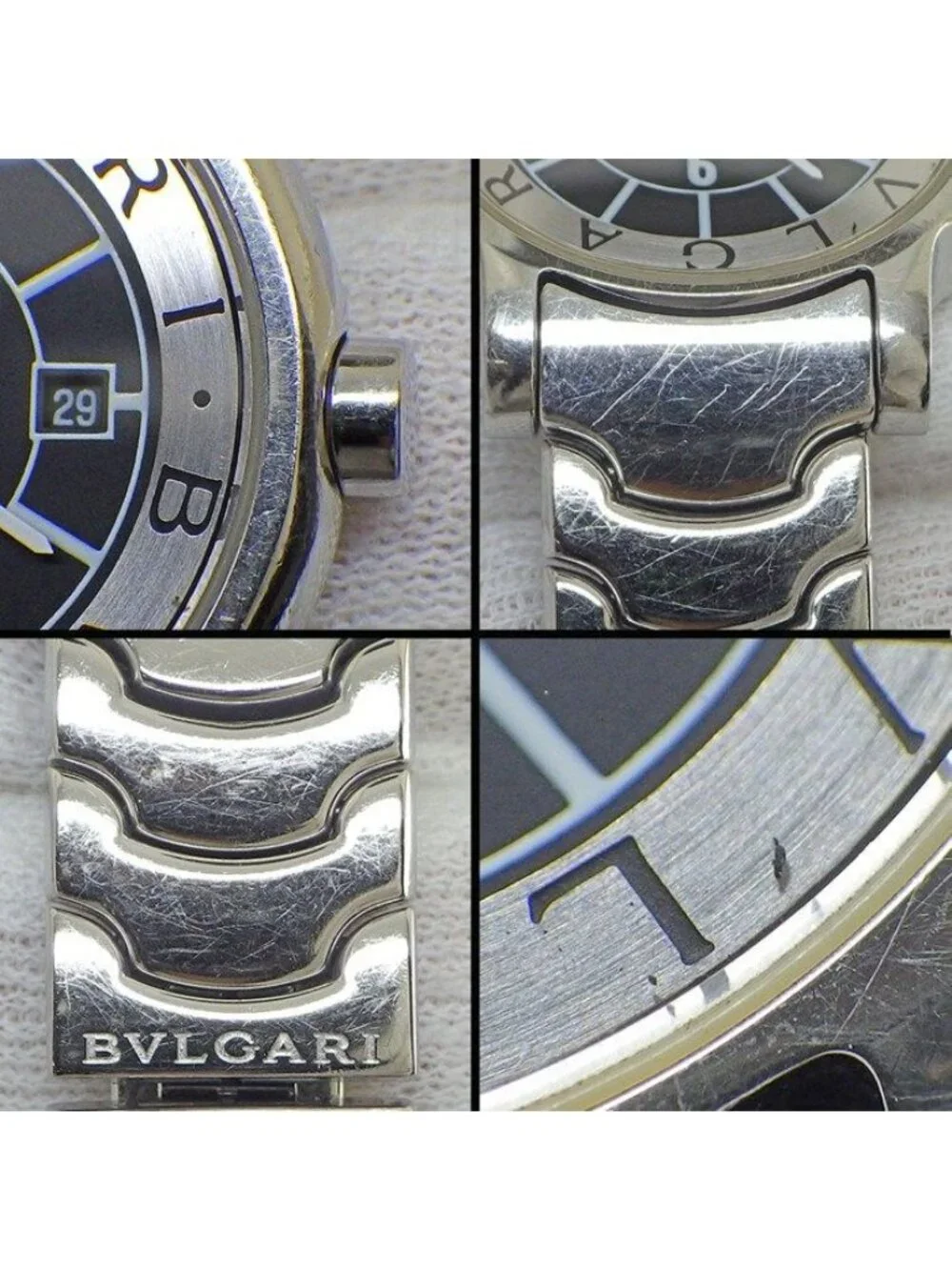 Bvlgari Watch Solo Tempo Date Black Dial SS Quartz Analog